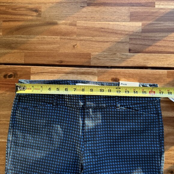 NWT Old Navy Size 12 Black/Blue Metallic Houndstooth Jacquard Pixie Ankle Pants - Picture 10 of 11